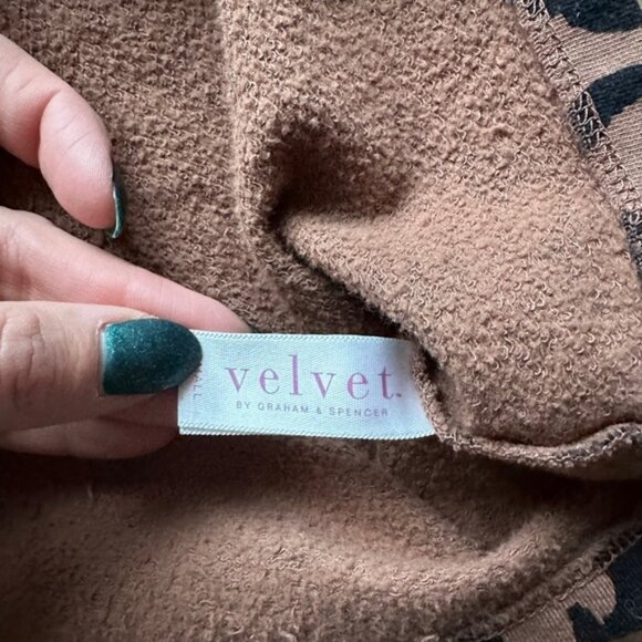 Velvet Leopard Puff Sleeve Mini Dress Size Small - Picture 9 of 10